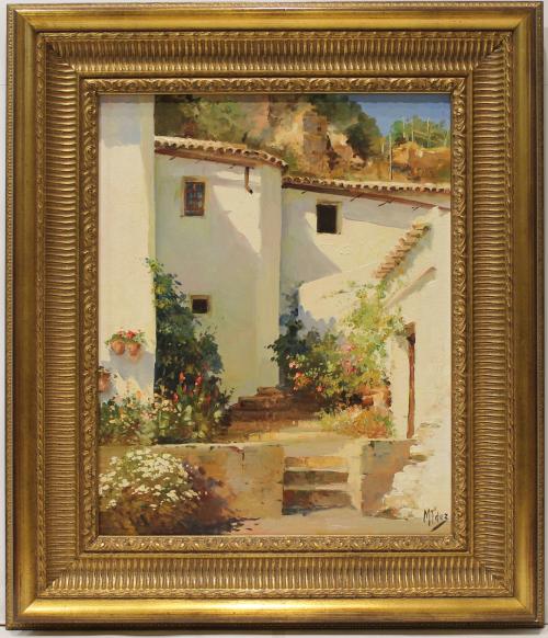 MANUEL FERNANDEZ, Casas blancas (Grazalema), OLEO SOBRE LIENZO